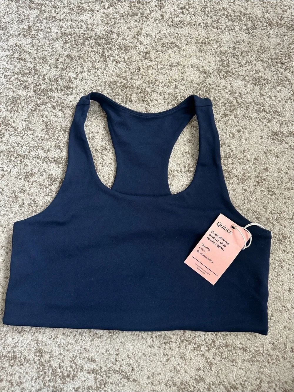 Quince Navy Racerback Sports Bra M ( New)